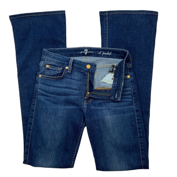 7 For All Mankind 7FAM "A" Pocket Jeans 27 Bootcut Mid Rise ALTERED - Picture 3 of 13